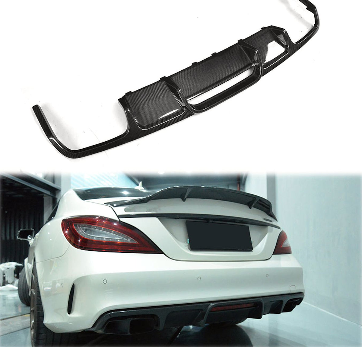 Maxton Design Heckdiffusor Für Mercedes CLS C218 DTM Look AMG-Line Hoc