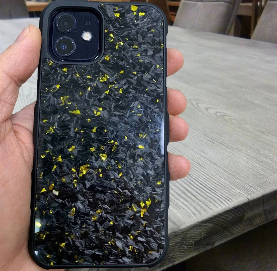 CD Yellow Forged Carbon Phone Case iPhone